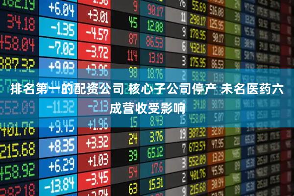 排名第一的配资公司 核心子公司停产 未名医药六成营收受影响