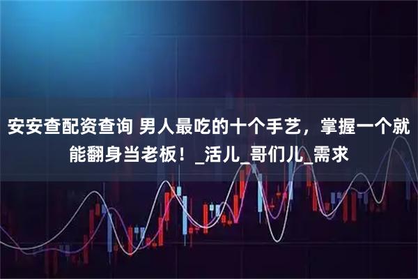 安安查配资查询 男人最吃的十个手艺，掌握一个就能翻身当老板！_活儿_哥们儿_需求